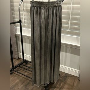 Vintage Metallic Pleated Channa Long Skirt